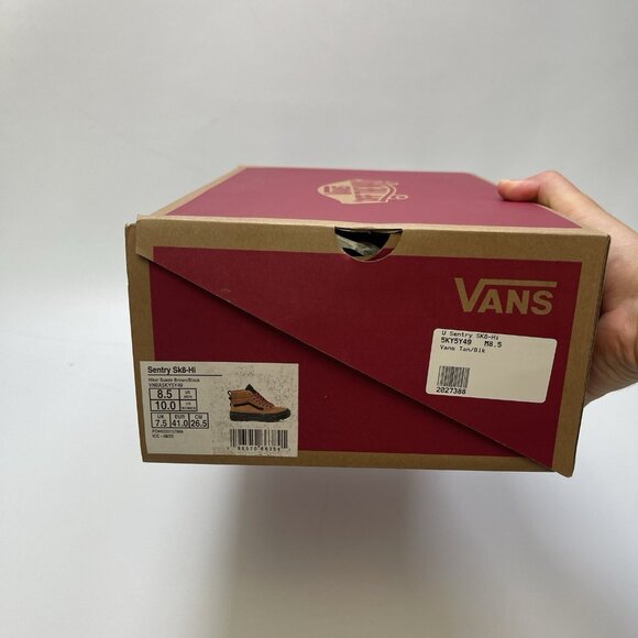 Vans Unisex Sk8-Hi Sentry Hiker Brown Black Suede Trainers Shoes Mid-Top Men 8.5 - Picture 15 of 15
